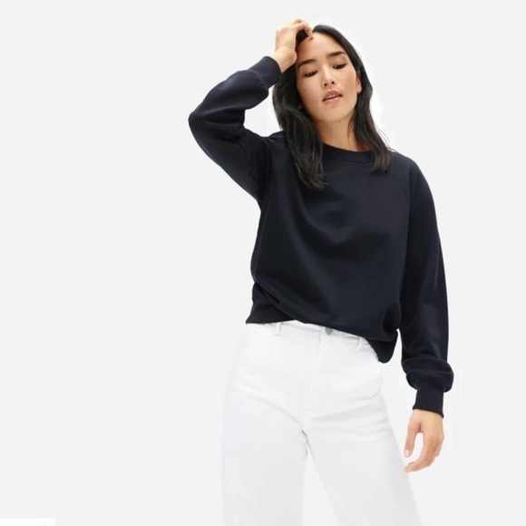 Everlane Sweaters - The Unisex French Terry Crew Washed Black SZ.XS